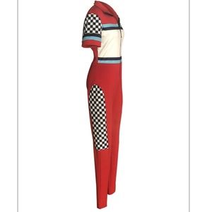 Pants - Checker Printed Jumpsuit Pants - Checker Printed Jumpsuit
